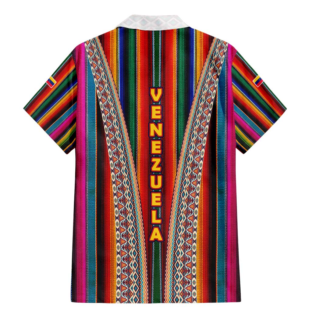 Venezuela Family Matching Mermaid Dress and Hawaiian Shirt with Andean Multicolor Woven Textile Stripe Spirit