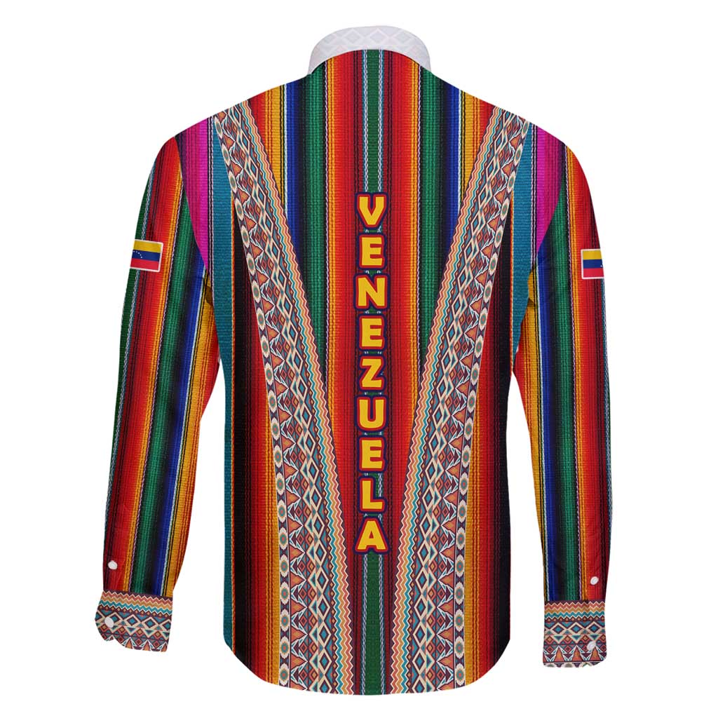Venezuela Family Matching Puletasi and Hawaiian Shirt with Andean Multicolor Woven Textile Stripe Spirit
