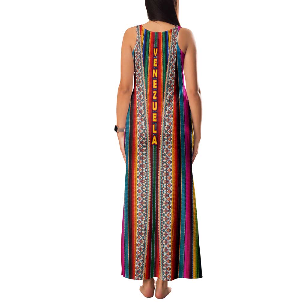 Venezuela Family Matching Tank Maxi Dress and Hawaiian Shirt with Andean Multicolor Woven Textile Stripe Spirit