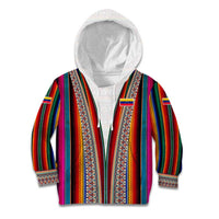 Venezuela Kid Hoodie with Andean Multicolor Woven Textile Stripe Spirit
