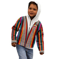 Venezuela Kid Hoodie with Andean Multicolor Woven Textile Stripe Spirit