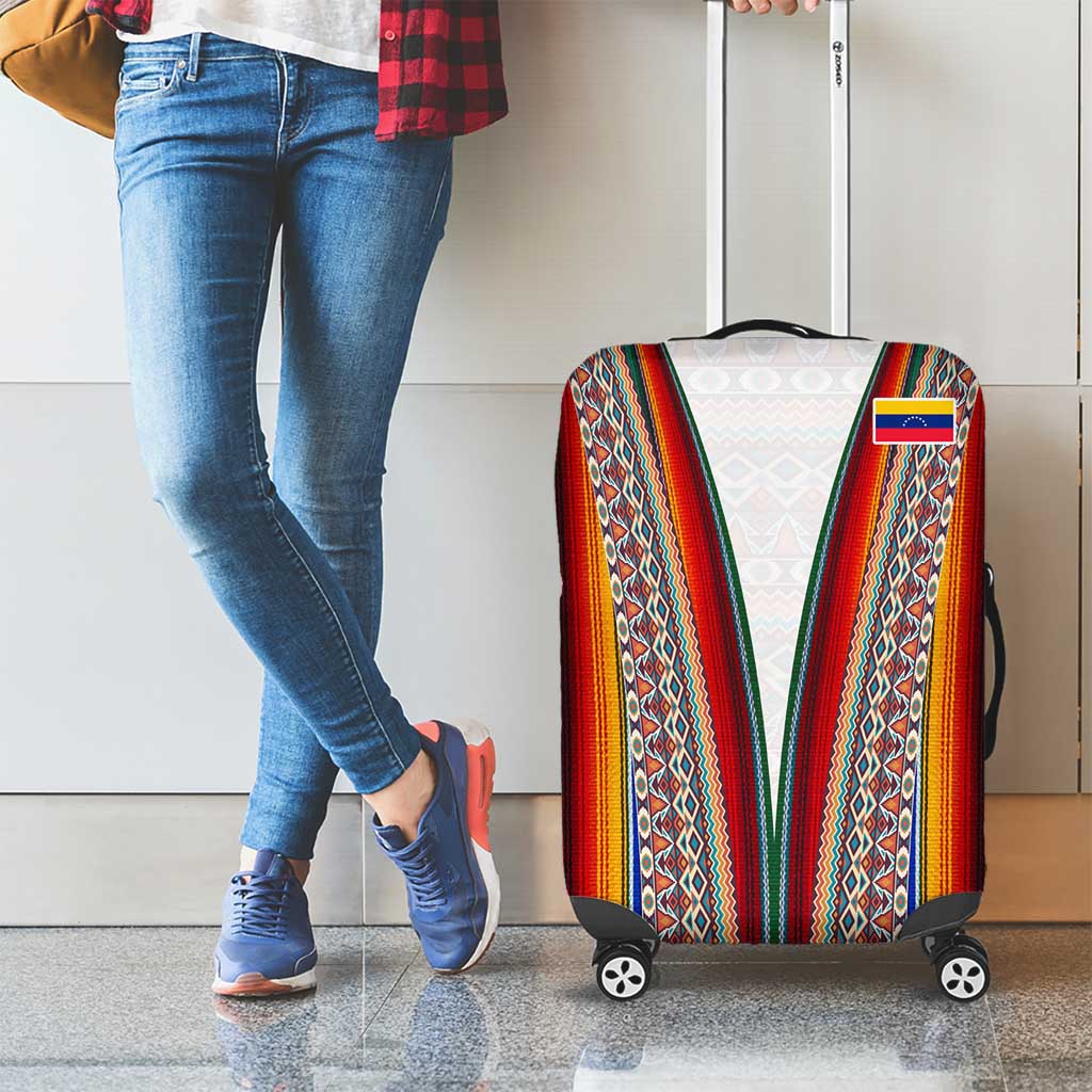 Venezuela Luggage Cover with Andean Multicolor Woven Textile Stripe Spirit