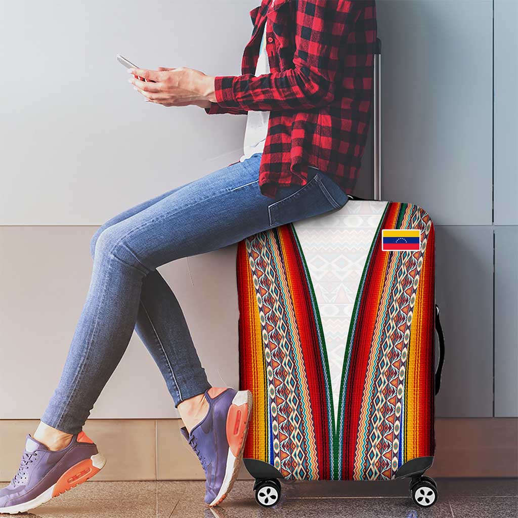 Venezuela Luggage Cover with Andean Multicolor Woven Textile Stripe Spirit