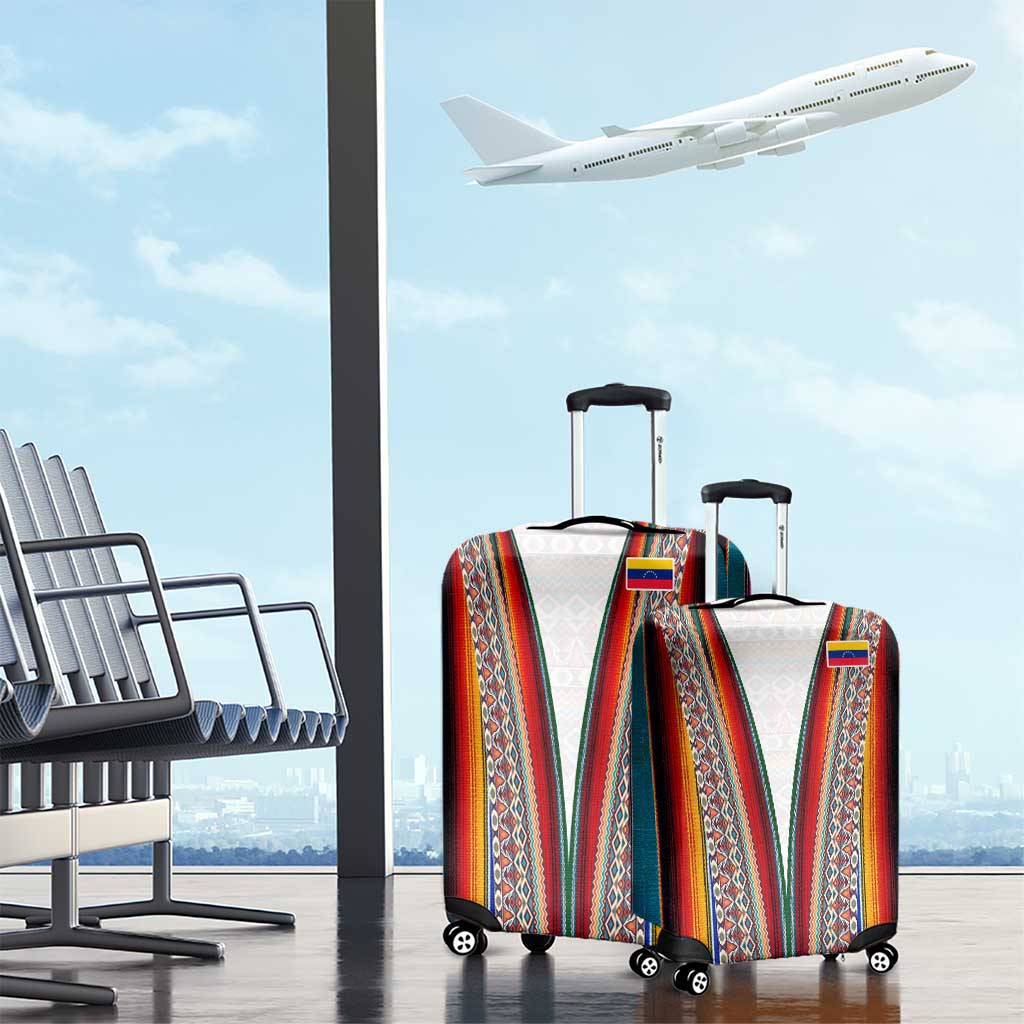 Venezuela Luggage Cover with Andean Multicolor Woven Textile Stripe Spirit