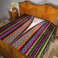 Venezuela Quilt with Andean Multicolor Woven Textile Stripe Spirit