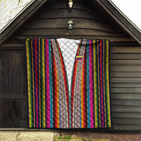 Venezuela Quilt with Andean Multicolor Woven Textile Stripe Spirit