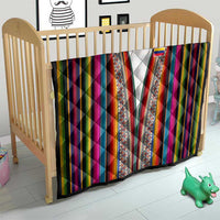 Venezuela Quilt with Andean Multicolor Woven Textile Stripe Spirit