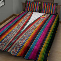 Venezuela Quilt Bed Set with Andean Multicolor Woven Textile Stripe Spirit