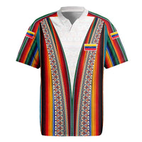 Venezuela Rugby Jersey with Andean Multicolor Woven Textile Stripe Spirit