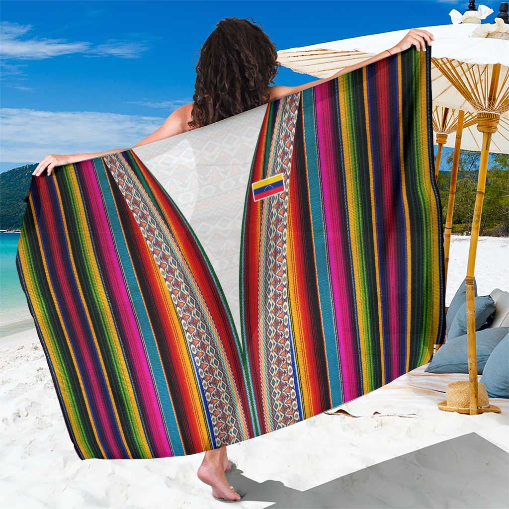 Venezuela Sarong with Andean Multicolor Woven Textile Stripe Spirit