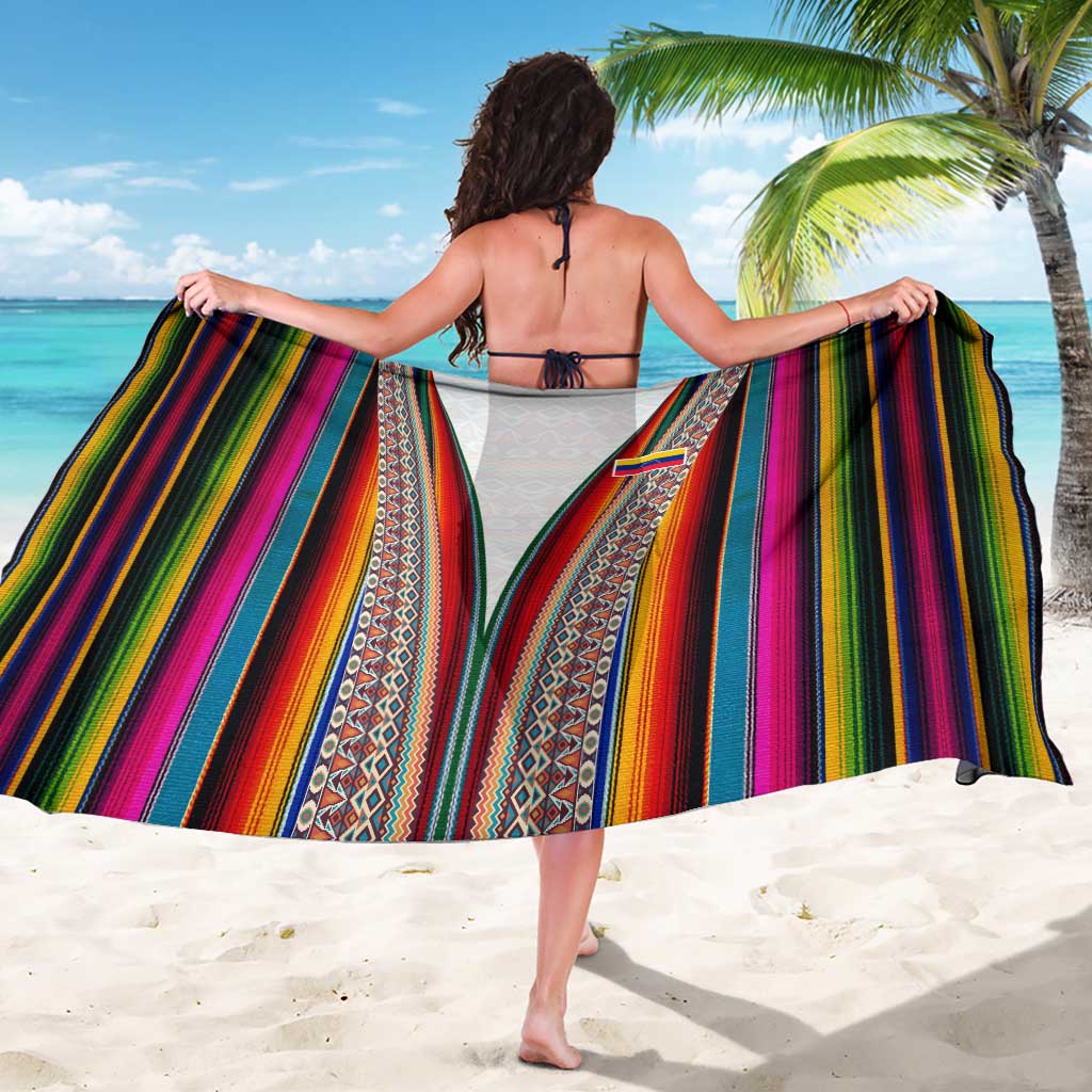 Venezuela Sarong with Andean Multicolor Woven Textile Stripe Spirit
