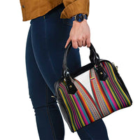 Venezuela Shoulder Handbag with Andean Multicolor Woven Textile Stripe Spirit