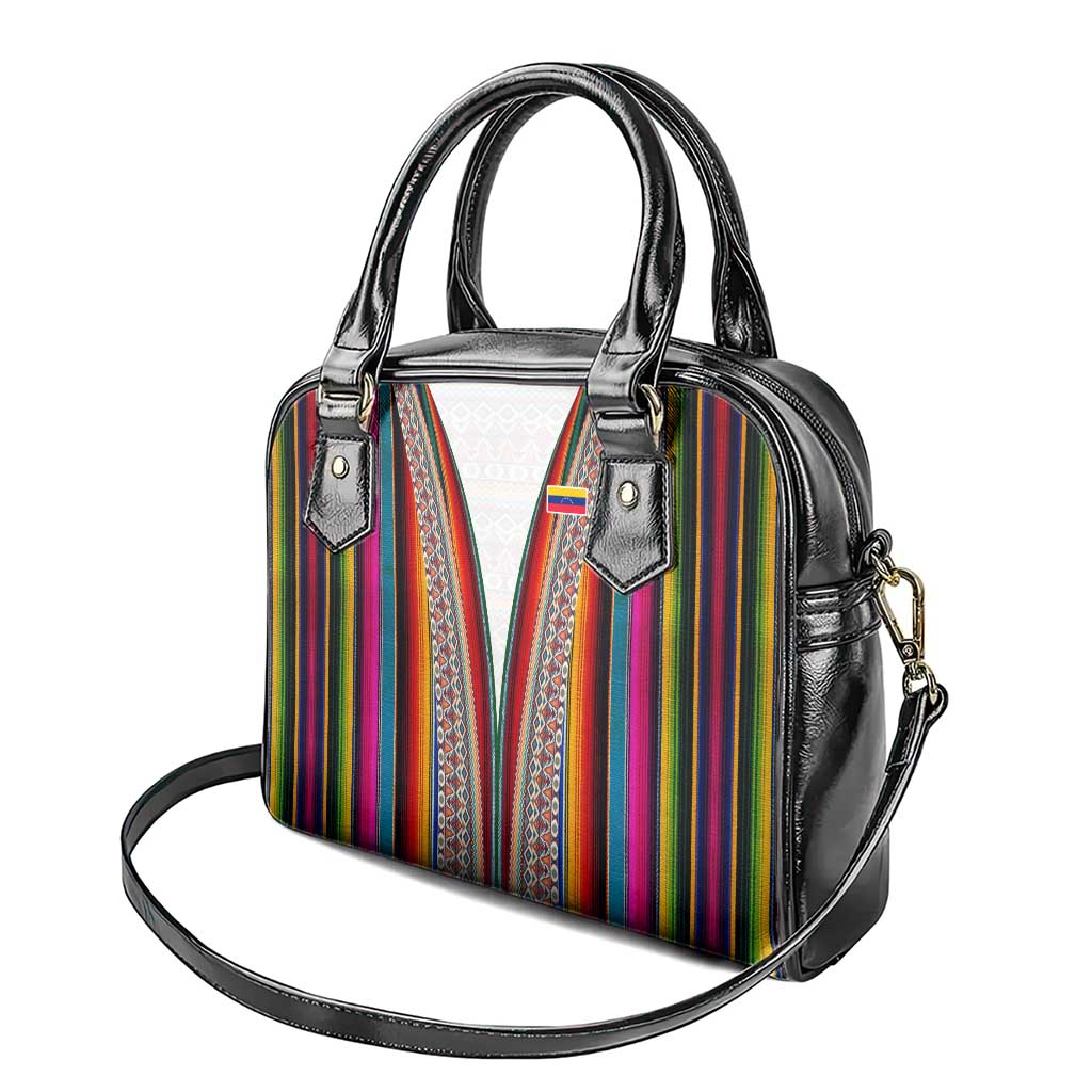 Venezuela Shoulder Handbag with Andean Multicolor Woven Textile Stripe Spirit