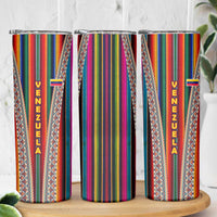 Venezuela Skinny Tumbler with Andean Multicolor Woven Textile Stripe Spirit