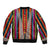 Venezuela Sleeve Zip Bomber Jacket with Andean Multicolor Woven Textile Stripe Spirit