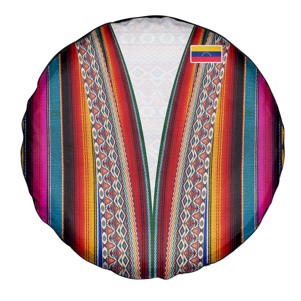 Venezuela Spare Tire Cover with Andean Multicolor Woven Textile Stripe Spirit