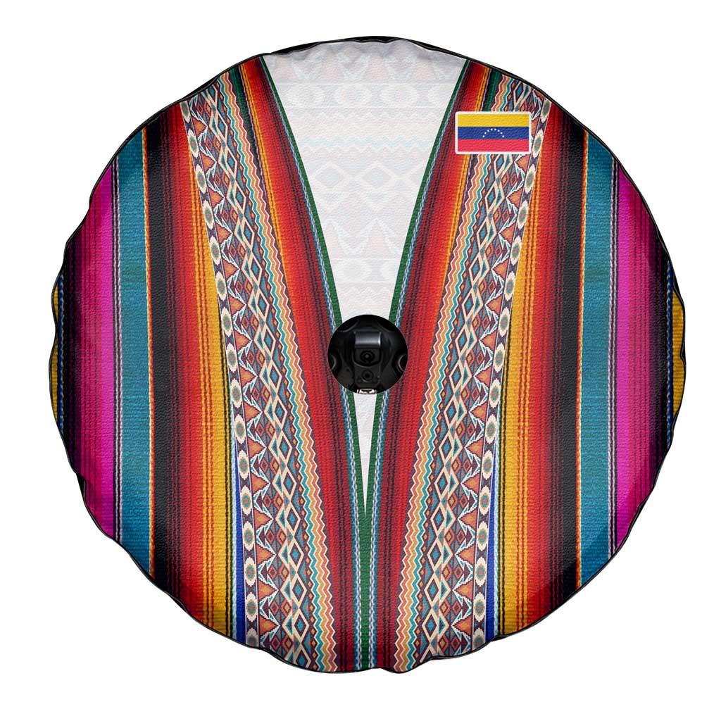 Venezuela Spare Tire Cover with Andean Multicolor Woven Textile Stripe Spirit