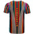 Venezuela T Shirt with Andean Multicolor Woven Textile Stripe Spirit
