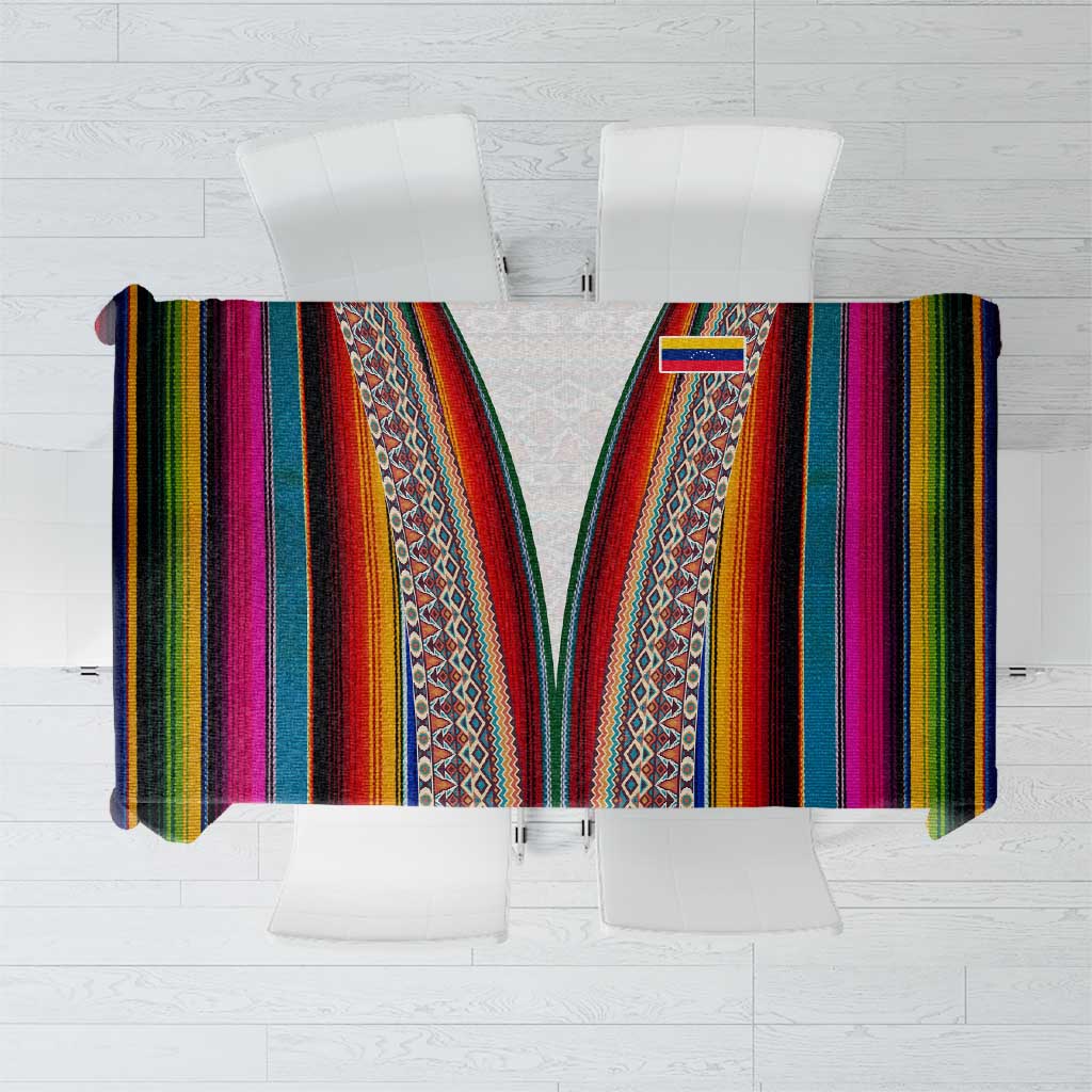 Venezuela Tablecloth with Andean Multicolor Woven Textile Stripe Spirit