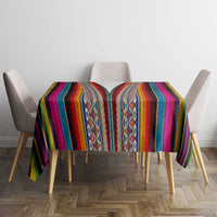 Venezuela Tablecloth with Andean Multicolor Woven Textile Stripe Spirit