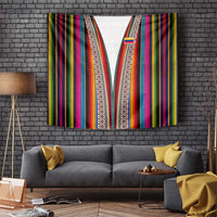 Venezuela Tapestry with Andean Multicolor Woven Textile Stripe Spirit
