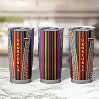Venezuela Tumbler Cup with Andean Multicolor Woven Textile Stripe Spirit