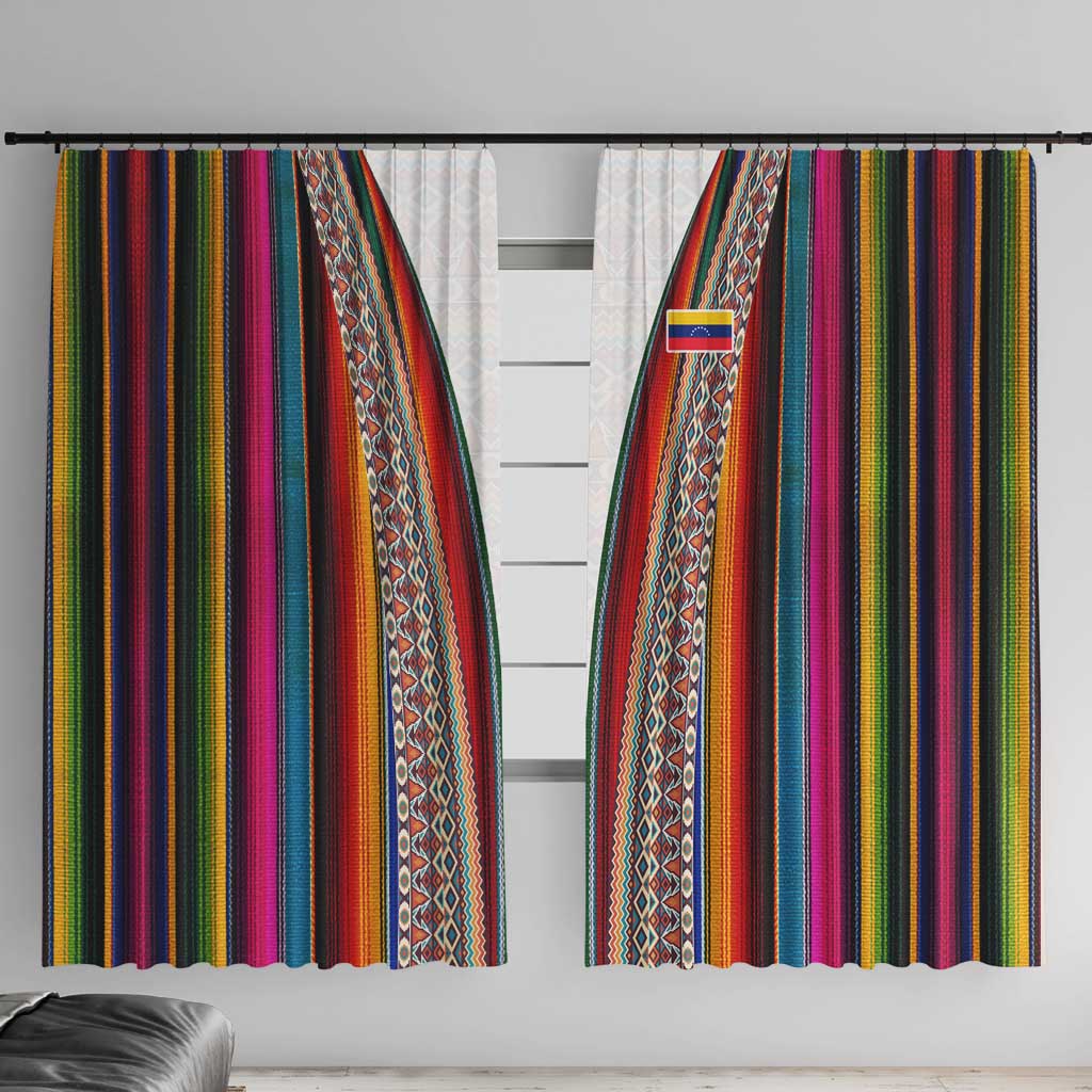 Venezuela Window Curtain with Andean Multicolor Woven Textile Stripe Spirit