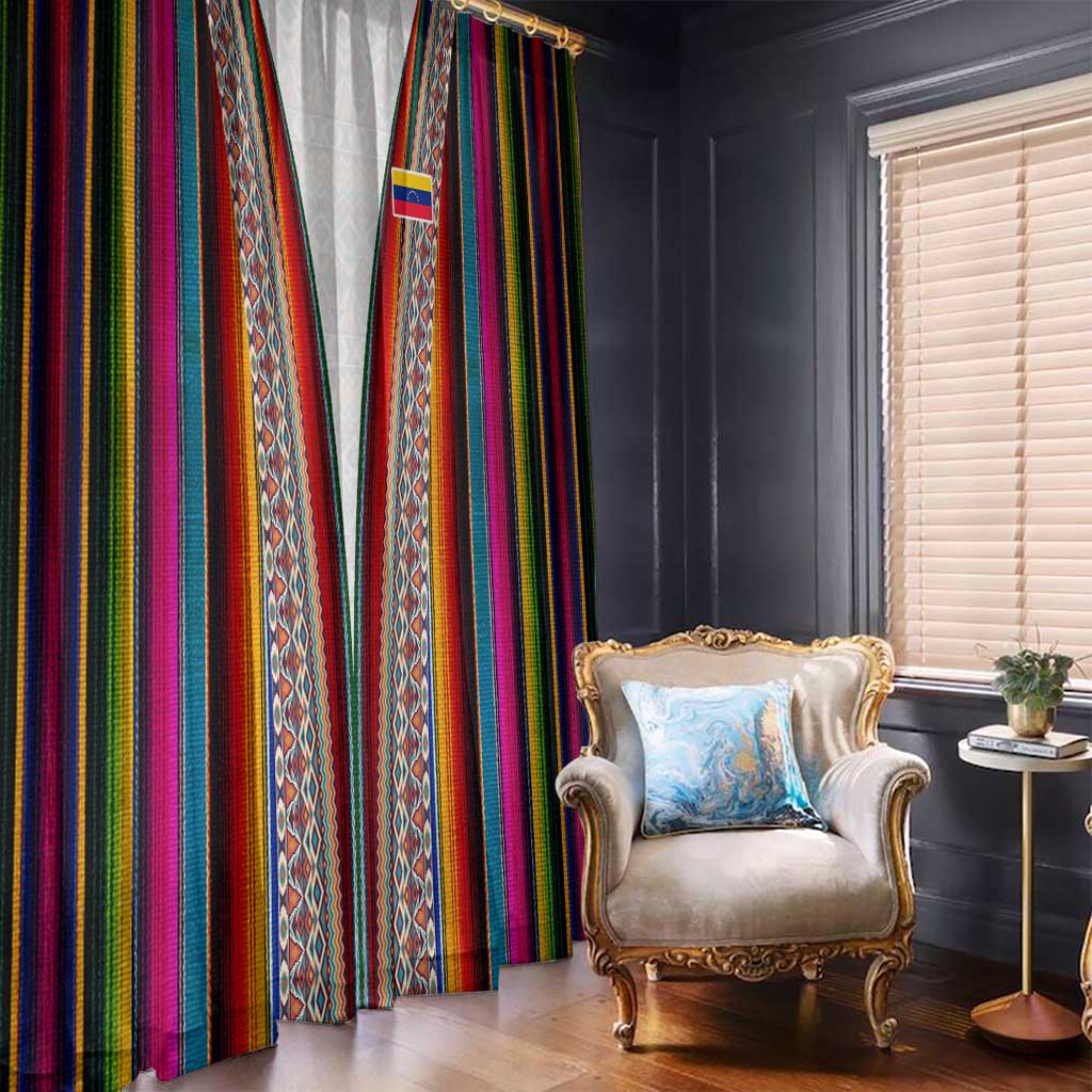 Venezuela Window Curtain with Andean Multicolor Woven Textile Stripe Spirit