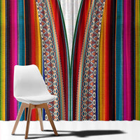 Venezuela Window Curtain with Andean Multicolor Woven Textile Stripe Spirit