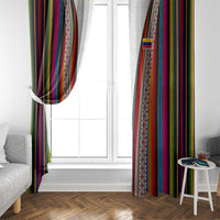 Venezuela Window Curtain with Andean Multicolor Woven Textile Stripe Spirit