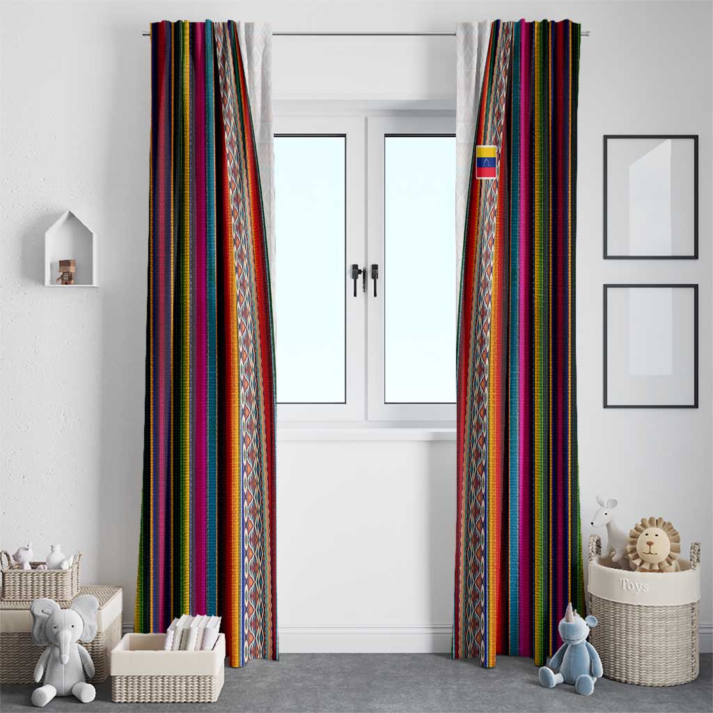 Venezuela Window Curtain with Andean Multicolor Woven Textile Stripe Spirit