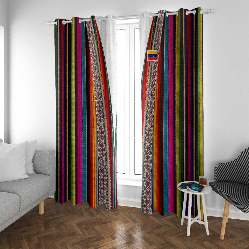 Venezuela Window Curtain with Andean Multicolor Woven Textile Stripe Spirit