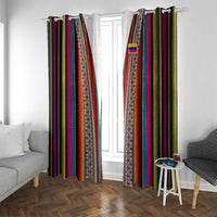 Venezuela Window Curtain with Andean Multicolor Woven Textile Stripe Spirit