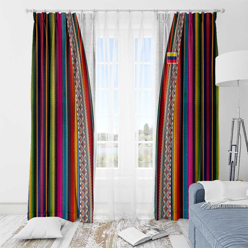 Venezuela Window Curtain with Andean Multicolor Woven Textile Stripe Spirit