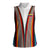 Venezuela Women Sleeveless Polo Shirt with Andean Multicolor Woven Textile Stripe Spirit