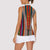 Venezuela Women Sleeveless Polo Shirt with Andean Multicolor Woven Textile Stripe Spirit