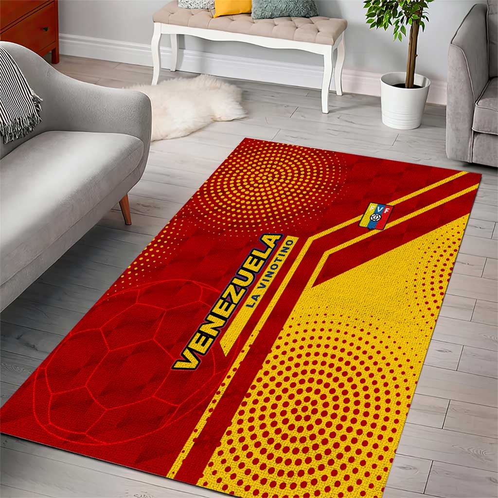 Venezuela Area Rug with La Vinotinto Football Federation Red Yellow Spirit