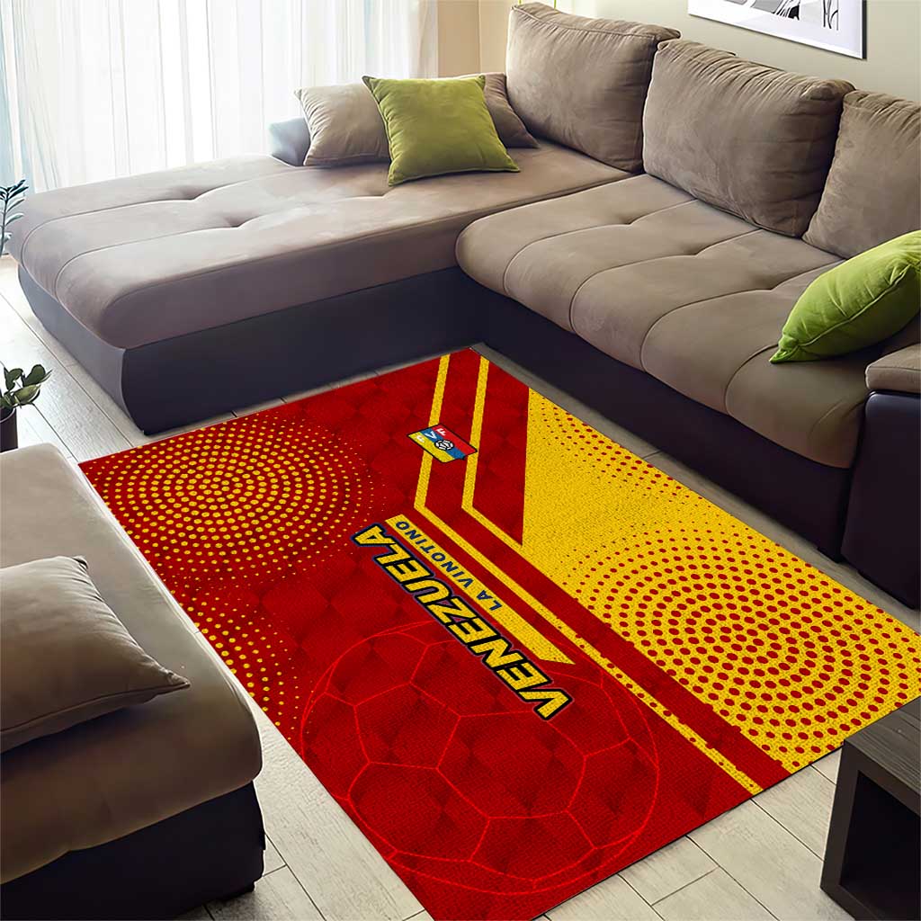 Venezuela Area Rug with La Vinotinto Football Federation Red Yellow Spirit