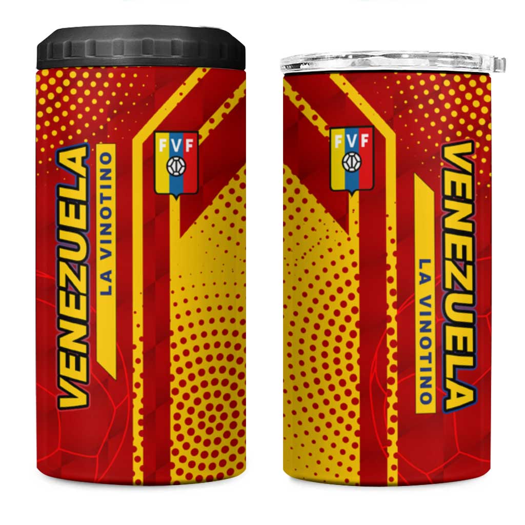 Venezuela 4 in 1 Can Cooler Tumbler with La Vinotinto Football Federation Red Yellow Spirit