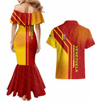 Venezuela Couples Matching Mermaid Dress and Hawaiian Shirt with La Vinotinto Football Federation Red Yellow Spirit