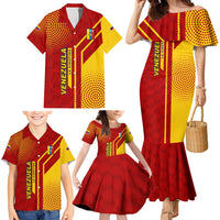 Venezuela Family Matching Mermaid Dress and Hawaiian Shirt with La Vinotinto Football Federation Red Yellow Spirit