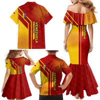Venezuela Family Matching Mermaid Dress and Hawaiian Shirt with La Vinotinto Football Federation Red Yellow Spirit