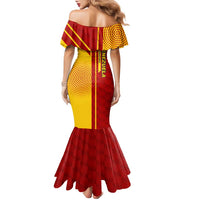 Venezuela Family Matching Mermaid Dress and Hawaiian Shirt with La Vinotinto Football Federation Red Yellow Spirit