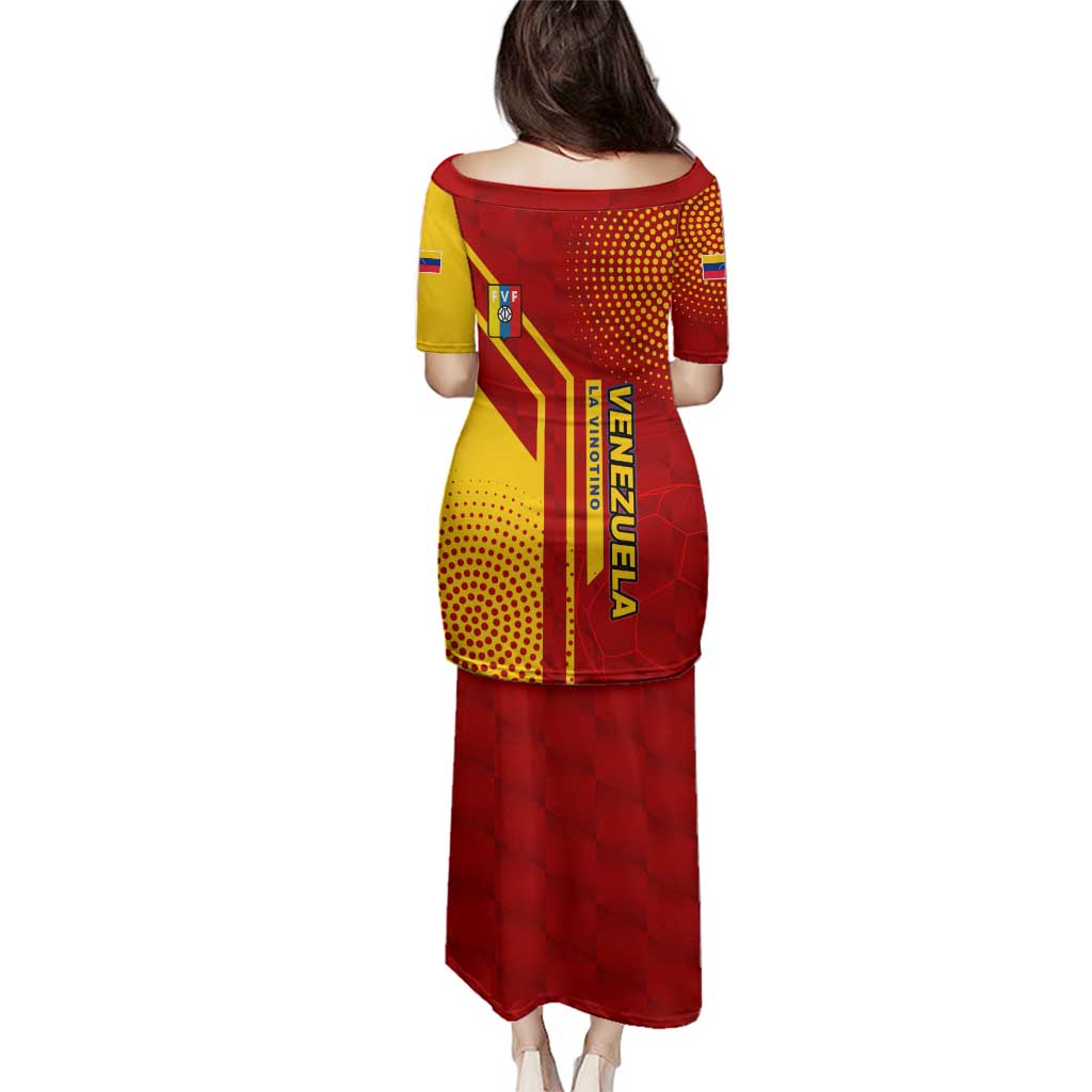 Venezuela Family Matching Puletasi and Hawaiian Shirt with La Vinotinto Football Federation Red Yellow Spirit