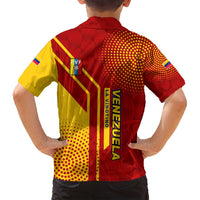 Venezuela Family Matching Summer Maxi Dress and Hawaiian Shirt with La Vinotinto Football Federation Red Yellow Spirit