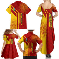 Venezuela Family Matching Summer Maxi Dress and Hawaiian Shirt with La Vinotinto Football Federation Red Yellow Spirit