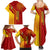 Venezuela Family Matching Summer Maxi Dress and Hawaiian Shirt with La Vinotinto Football Federation Red Yellow Spirit