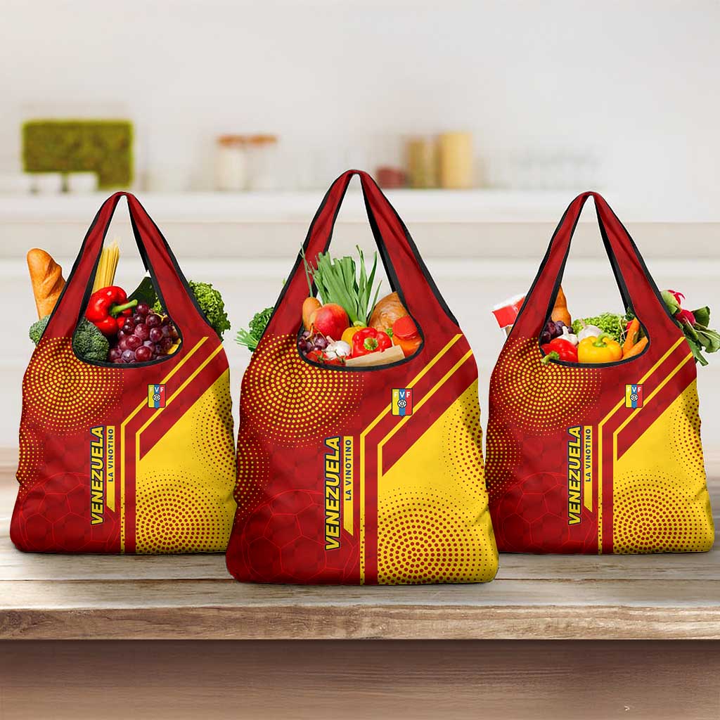 Venezuela Grocery Bag with La Vinotinto Football Federation Red Yellow Spirit