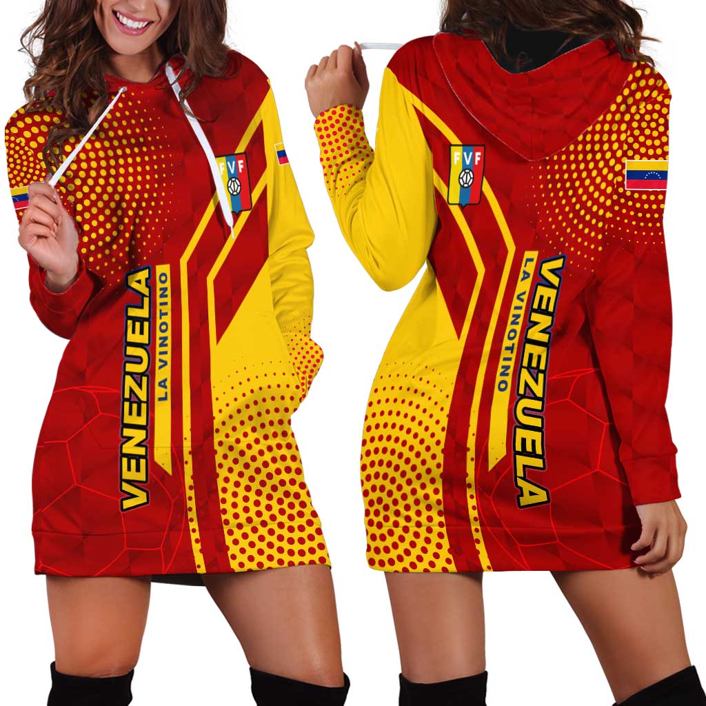 Venezuela Hoodie Dress with La Vinotinto Football Federation Red Yellow Spirit
