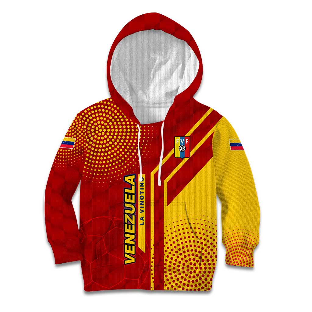 Venezuela Kid Hoodie with La Vinotinto Football Federation Red Yellow Spirit